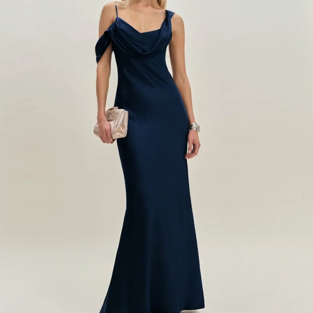 Reformation Ronda Silk Dress Blue - Size 2